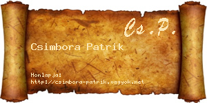 Csimbora Patrik névjegykártya